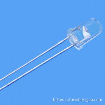 5mm Round LED Lamp, Hyper Red Emitted Color, Super Bright 1,300mcd, 30&deg Viewing Angle
